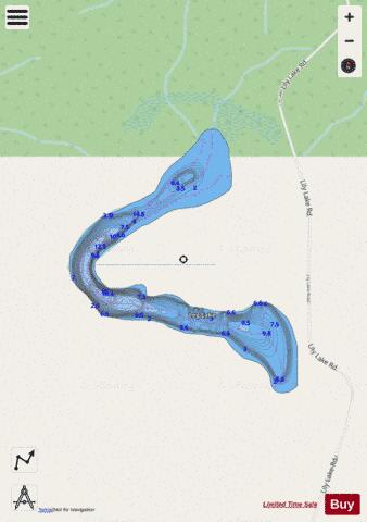 Leg Lake depth contour Map - i-Boating App - Streets