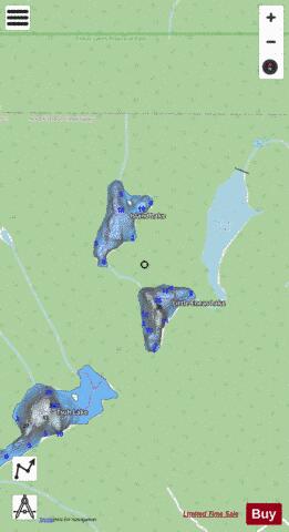 Little Eneas Lake depth contour Map - i-Boating App - Streets