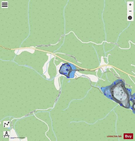 Little Heffley Lake depth contour Map - i-Boating App - Streets
