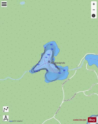 Little Horsefly Lake depth contour Map - i-Boating App - Streets