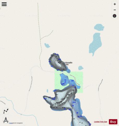 Little Mosquito Lake depth contour Map - i-Boating App - Streets