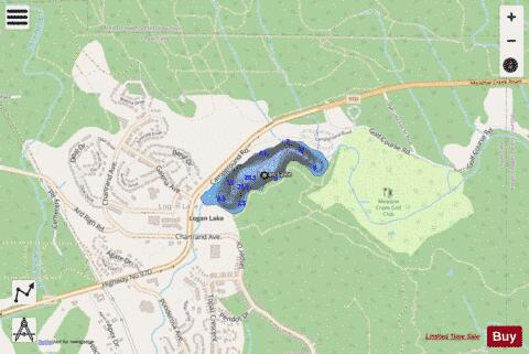 Logan Lake depth contour Map - i-Boating App - Streets