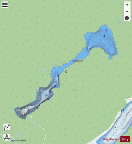 Martin Lake depth contour Map - i-Boating App - Streets