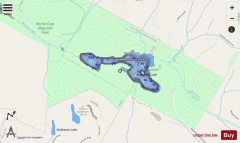 Matheson Lake depth contour Map - i-Boating App - Streets