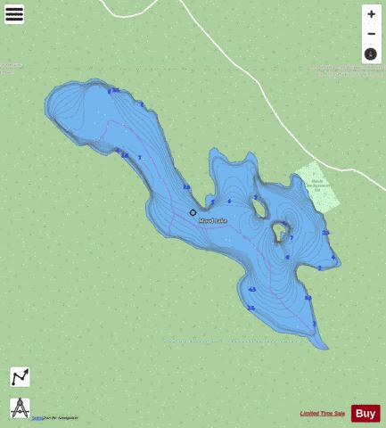 Maud Lake depth contour Map - i-Boating App - Streets
