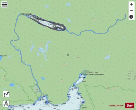 Megin Lake depth contour Map - i-Boating App - Streets