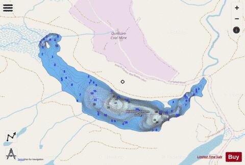 Middle Quinsam Lake depth contour Map - i-Boating App - Streets