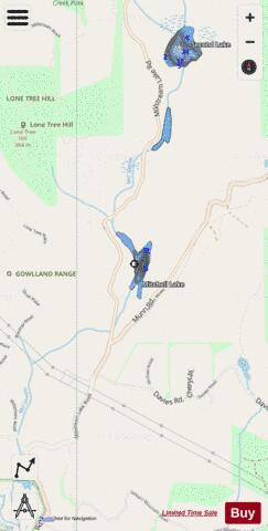 Mitchell Lake depth contour Map - i-Boating App - Streets