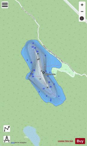 Mitten Lake depth contour Map - i-Boating App - Streets