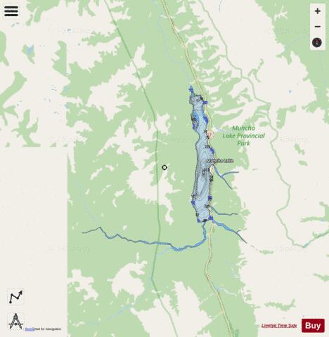 Muncho Lake depth contour Map - i-Boating App - Streets