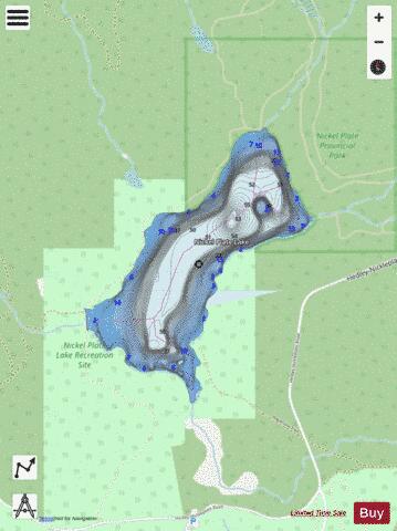 Nickel Plate Lake depth contour Map - i-Boating App - Streets