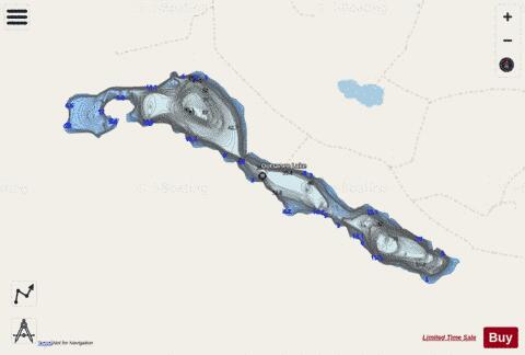 Ootsanee Lake depth contour Map - i-Boating App - Streets