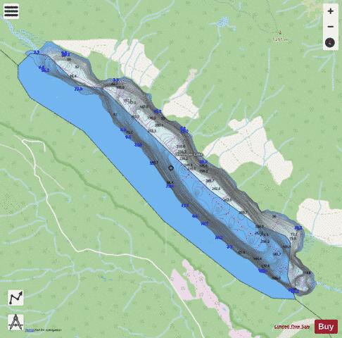 Oshinow Lake depth contour Map - i-Boating App - Streets
