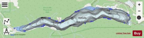Paul Lake depth contour Map - i-Boating App - Streets