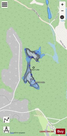 Paxton Lake B depth contour Map - i-Boating App - Streets