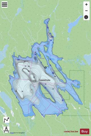 Pennask Lake depth contour Map - i-Boating App - Streets