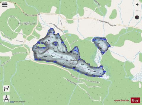 Pinantan Lake depth contour Map - i-Boating App - Streets