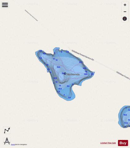 Pine Tree Lake depth contour Map - i-Boating App - Streets