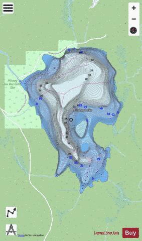 Pitoney Lake depth contour Map - i-Boating App - Streets