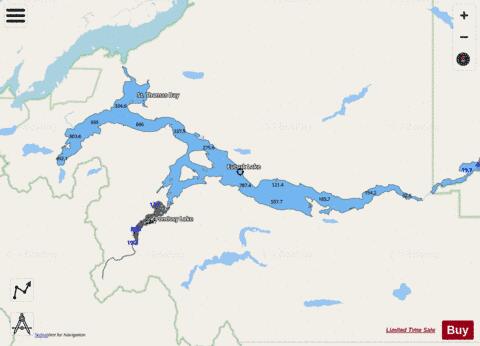 Pondosy Lake depth contour Map - i-Boating App - Streets