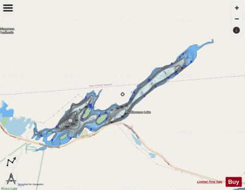 Prudhomme Lake depth contour Map - i-Boating App - Streets