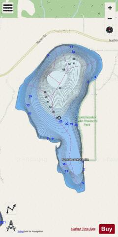 Puntchesakut Lake depth contour Map - i-Boating App - Streets