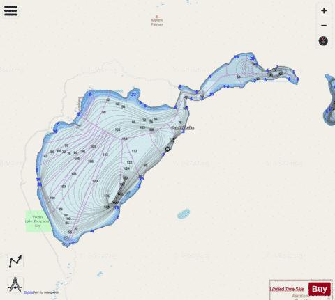 Puntzi Lake depth contour Map - i-Boating App - Streets