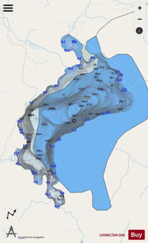 Pye Lake depth contour Map - i-Boating App - Streets