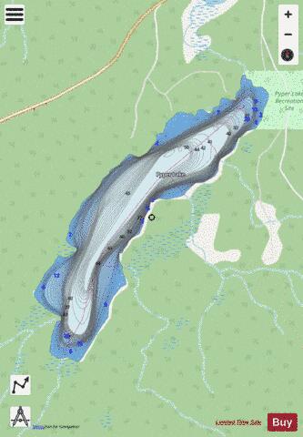 Pyper Lake depth contour Map - i-Boating App - Streets