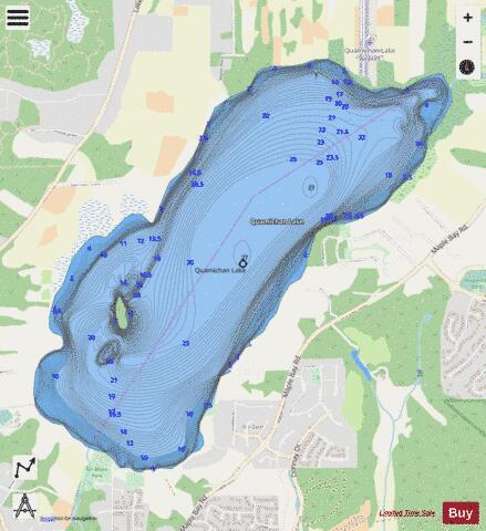 Quamichan Lake depth contour Map - i-Boating App - Streets