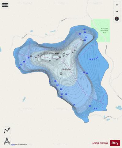 Rail Lake depth contour Map - i-Boating App - Streets