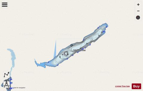 Rainbow Lake(North) depth contour Map - i-Boating App - Streets