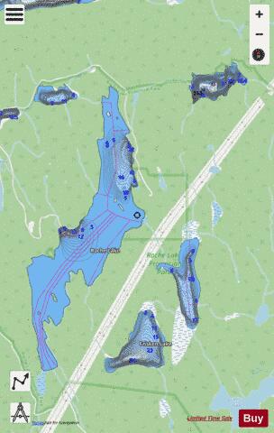 Roche Lake Group depth contour Map - i-Boating App - Streets