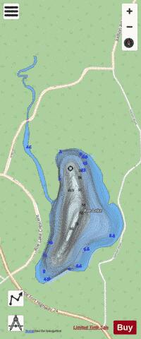 Roe Lake depth contour Map - i-Boating App - Streets