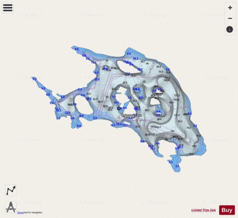 Rubyrock Lake depth contour Map - i-Boating App - Streets