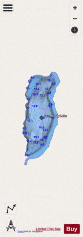 Sam Hardy Lake depth contour Map - i-Boating App - Streets