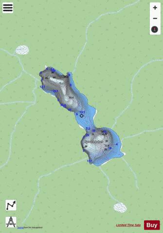 Spruce Lakes depth contour Map - i-Boating App - Streets
