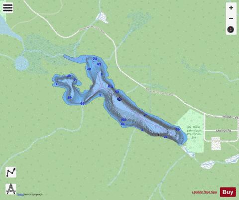 St Marie Lake East depth contour Map - i-Boating App - Streets