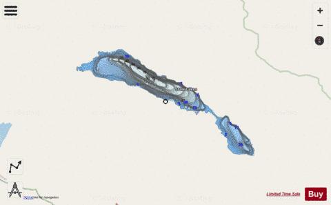 Stalk Lakes depth contour Map - i-Boating App - Streets