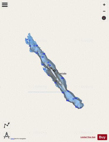 Sustut Lake depth contour Map - i-Boating App - Streets