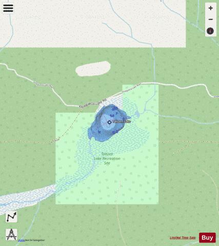 Taltzen Lake depth contour Map - i-Boating App - Streets