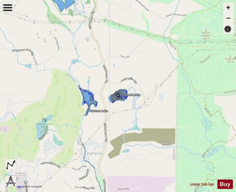 Teanook Lake depth contour Map - i-Boating App - Streets