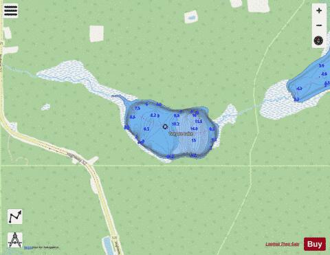 Teepee Lake depth contour Map - i-Boating App - Streets
