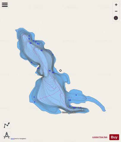 Thletelban Lake depth contour Map - i-Boating App - Streets