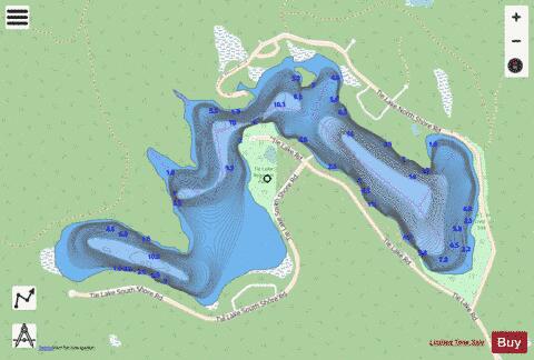 Tie Lake depth contour Map - i-Boating App - Streets