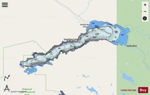 Trembleur Lake depth contour Map - i-Boating App - Streets