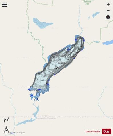 Tuya Lake depth contour Map - i-Boating App - Streets