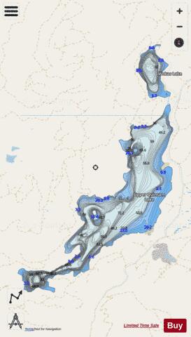 Upper Quinsam Lake/Wokas Lake depth contour Map - i-Boating App - Streets