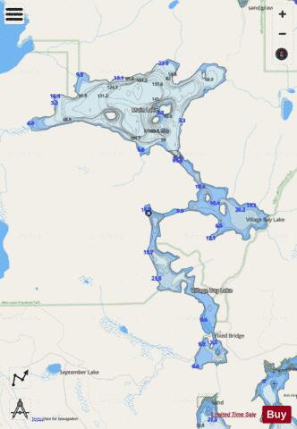 Village Bay Lake depth contour Map - i-Boating App - Streets