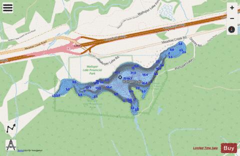 Walloper Lake depth contour Map - i-Boating App - Streets